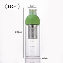 Borosilicate Cold Brew & Tea Carafe with Sealed Double Lid 301—400ml gray