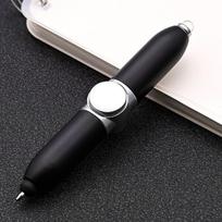 Custom Logo LED Light Fidget Spinner Pen with Luminous Decompression Black 1.0mm blue
