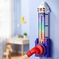 WallMounted Boxing Game Machine No Tools Required Children's SpacecraftShaped Interactive gray