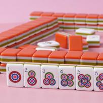 American Mahjong Orange Set: Hand-Rubbed for Home & Travel - Casual Entertainment Mahjong (Small Size) Hermès Orange No. 32 brown