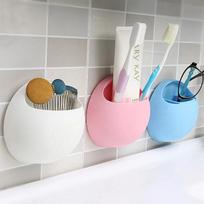 Toothpaste Toothbrush Holder Wall Suction Cup Organizer Kitchen Bathroom Storage Rack žalia