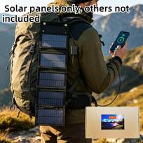 Foldable Portable Waterproof Solar Charging Power Panel 25W 100W Dual USB Port Outdoor Camping Backpack Lightweight Emergency 5 Folding 70W