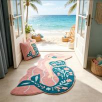 Mermaid Bedroom Decor Dopamine Carpet Home Thick Plush Rug Irregular Shape Carpets for Living Room Fluffy Soft Bedside Floor Mat 60x80cm gray