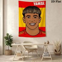 Lamine Yamal Spirit  Wall Hanging Printed Fabric Blanket Decorative Tapestries for Bedroom Living Room Home Decor 100cm x 150cm brown