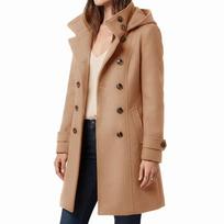 Elegant Lady Solid Color Slim Commute Coat Autumn Winter New Single Breasted Outerwear Fashion Hoodies Long Sleeve Woolen Jacket L chaki