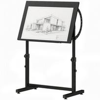 Drawing Table Height And Tilt Adjustable With Non Slip Storage Bar Black