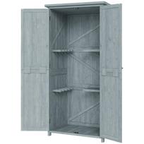 Garden Cabinet Wood Weatherproof Tool Shed With Double Door Magnetic Closure For Garden Terrace 85 X 54 X 170 Cm Gray