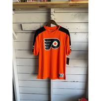 Majestic NHL Philadelphia Flyers Jersey Shirt Orange Black Mens Medium NWT Unisex T-Shirt M red