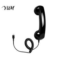 Ilgo laido telefono ragelis Senovinis imtuvas mobiliajam telefonui, 3,5 mm Type-C laidinis universalus retro telefono ragelis, išmaniojo telefono rankinis priedas black