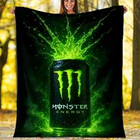 Monster Energy LOGO printed throw blanket—soft,warm;versatile blanket for all seasons—perfect as &air-conditioning throw,nap blanket 150cmx180cm