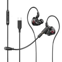 E-Sports Gaming Headphones with 2 Mics Type C&3.5mm In-ear Earphones Surround Sound Headsets with HD Mic Handsfree for Samsung