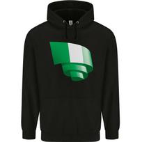 Curled Nigeria Flag Nigerian Day Football Hoodie XXL