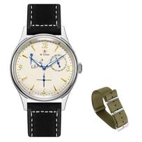 Klasikinis Seagull 1963 Pilotų Vyriškas Laikrodžio Rinkinys ST1780 Automatinis Mechaninis Ciferblatas Safyro Stiklas Retro Stilius Atsparus Vandeniui black