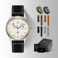 Klasikinis Seagull 1963 Pilotų Vyriškas Laikrodžio Rinkinys ST1780 Automatinis Mechaninis Ciferblatas Safyro Stiklas Retro Stilius Atsparus Vandeniui gray