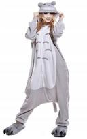 Totoro Tracksuit Onesie Jumpsuit Fancy Suit Pajama Gray Cat Costume M white