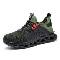 Protective Shoes Men, Fashion Sports Flying Woven Labor Insurance Shoes, Steel Bag Head Work Shoes 42