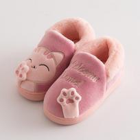 Vaikiškos animacinės medvilninės šlepetės – šilti kambariniai batai berniukams ir mergaitėms, su kulniukais rudeniui ir žiemai Size 160 (Approx. Insole Length 15.5cm) brown