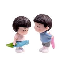 Cute Umbrella Couple Car Interior Decoration Action Figures Auto Rearview Mirror Dashboard Ornaments For Car Accessories 1 black