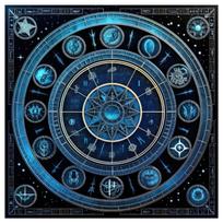 Table Cover Astrology Oracles Game Mat Square Shape Pendulum Altar Table Cloth 50x50cm blue