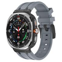 Prabangus sportinis guminis dirželis Samsung Galaxy Ultra Watch 47mm, silikoninis dirželis su lenktu galu samsung ultra 7 47 47MM, vyriškas apyrankė Galaxy Watch Ultra black