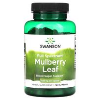 Swanson, Mulberry Leaf, 500 mg, 120 kapsulių