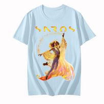 Saros Game T-Shirt Graphic Printing Cotton T Shirt Women/men Unisex Short Sleeve Clothes Comfortable O-neck Summer Tshirts XXL šviesiai mėlyna spalva