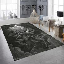 Vintažinis religinis angelo rašto kilimėlis kilimas namų dekoravimas Biblijos juoda balta modernus svetainės grindų kilimas 80x120cm gray