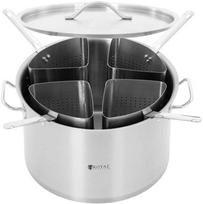 Royal Catering Makaronų kepimo puodas su 4 įdėklais sk. 40 cm 31 l