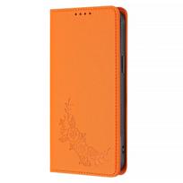 Piniginės tipo atverčiamas dėklas, skirtas Motorola Moto E15 E14 E13 E22 E22i E32 E32S E22S E20 E30 E40 E7 Power 4G, su RFID blokavimu, magnetiniu užsegimu Motorola Moto E32 4G oranžinė