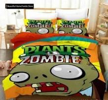 Plants Vs Bedding Sets Zombie Comfortable Duvet Quilt Cover Pillowcase Bedding Set Children Bedroom Decoration Home Textile US Full 200x230cm