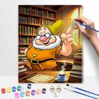 Disney Doc Seven Dwarfs Oil Paint by Numbers Painting Art Kit Handmade Painting Home Decor Gift 20x30cm orange