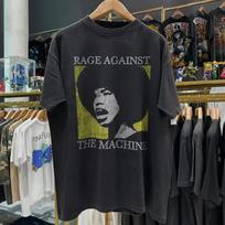 90s Rage Resist RATM X Angela Davis Washed T-Shirt Black L 2XL black