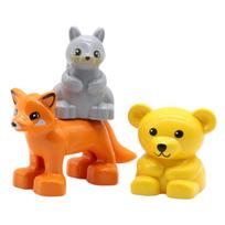Zoološko gyvūnų serijos rinkinys Didelio dydžio konstravimo kaladėlės Surinkimo priedai Mielos paukštės Žvėrys Dramblys Tigras Kaladėlės Edukaciniai žaislai Vaikams gray