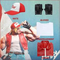 Street Fighter Terry Bogard Cosplay Costume With Polyester Fabric For Anime Game Role Play XXL black