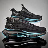 Men'S Shoes Annual Full Palm Air Cushion Running Shoes Trend Non-Slip Shock Absorption Casual Sports Shoes Summer Dad Tide Shoes 41 juoda