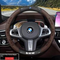 For BMW M E39 E46 E60 E70 E72 E80 E82 E90 E92 G10 F01 F05 F10 F15 F20 F25 Car Carbon Fibre Steering Wheel Anti-slip Wheel Cover ysbf88 black