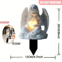 Acrylic 2D Animal Garden Stakes Decorative Yard for, Flower Bed and Potted Plants One Size gray
