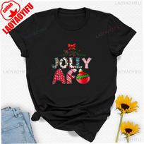 Jolly Af Funny Christmas Holiday Letters Tee Jolliest Humorous New Year Santas Favorite Lamp Bulb Allmatch Graphic Tshirts 4XL black