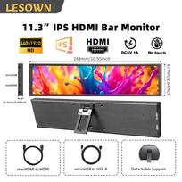 LESOWN Small Stretched Bar Monitor 11.3/8.8/7.9 Inch LCD Screen HDTV Secondary Display for PC Case CPU GPU AIDA64 DIY