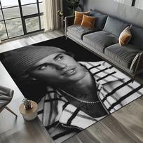 2025 Naujo stiliaus Justino Drewo Bieberio dainininko JB kilimas svetainei, miegamajam, namų sofos dekoravimui, vaikų žaidimų neslystanti grindų danga 40cm x 60cm gray