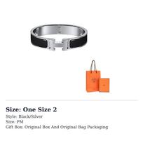 HERMES Clic H Apyrankės Moteriškos Juoda/Sidabrinė H700001FP01 One Size 2 gray