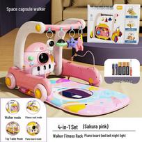 Multifunctional Baby Pedal Piano Walker: Early Learning & Fitness Toy for Newborns & Toddlers (0-3 Years) brown