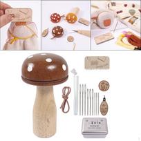Siuvinėjimo reikmenų rinkinys „Pasidaryk pats“ medinis grybas kelnių taisymui kelnės geltonas Walnut Mushroom