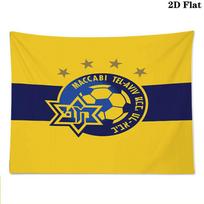Maccabi Tel Aviv F.C Wall Tapestry Aesthetic Wall Hanging Printed Fabric Blanket Decorative Tapestries for Bedroom Living Room Home Decor 100cm x 150cm white