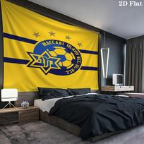 Maccabi Tel Aviv F.C Wall Tapestry Aesthetic Wall Hanging Printed Fabric Blanket Decorative Tapestries for Bedroom Living Room Home Decor 180cm x 230cm