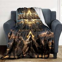 Name Custom Assassin Creed Print Flannel Blanket High Quality Warm Comfortable Cover for All Seasons Perfect for Gifts Home Decor 80cm x 120cm gray