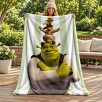 Shrek blanket Flannel Blanket Soft Cozy Plush Throw for Sofa Bed Lightweight Home Decoration Gifts for Christmas various holidays 80cmx120cm white