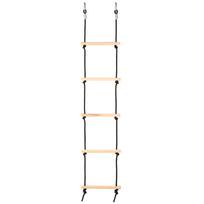 Wooden Swing Rope Ladder with 2 Hooks for Kids Climbing Obstacle Game Hanging Ladder for Swing Playground Play Set juoda