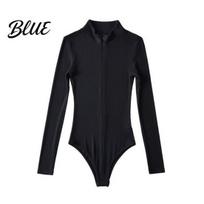 Comfortable Women Onesie Women's Long Sleeve Body Suit Mock Turtle Neck Half Bodysuit Zip Up Shapewear Sexy Yoga Workout Slim Fit L juoda