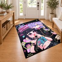 Kpop demon hunters Custom Name Personalized Rug Non‑Slip Doormat Floor Carpet Housewarming Birthday Gift for Family Friends 50cmx80cm